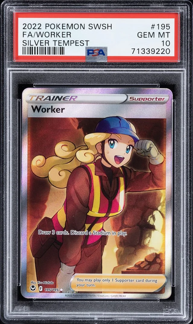 2022 Pokemon Sword & Shield Silver Tempest Full Art Worker #195 card image