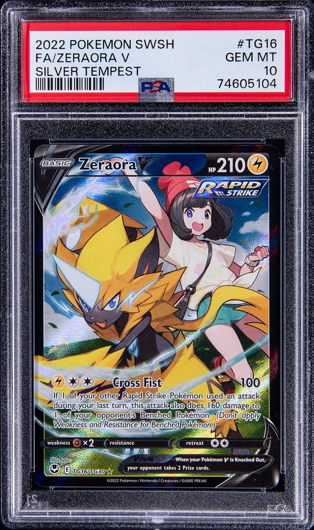2022 Pokemon Sword & Shield Silver Tempest Full Art Zeraora V #TG16 card image