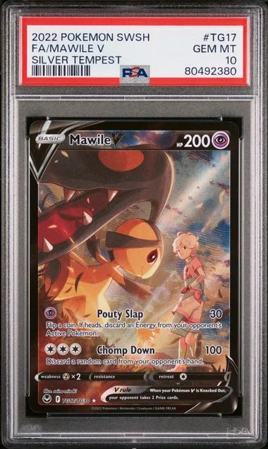 2022 Pokemon Sword & Shield Silver Tempest Full Art/Mawile V #TG17 card image