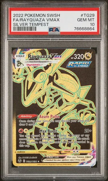 2022 Pokemon Sword & Shield Silver Tempest Full Art/Rayquaza Vmax #Tg29 card image