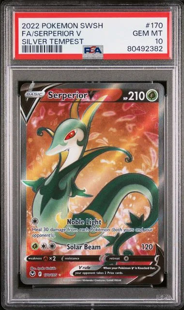 2022 Pokemon Sword & Shield Silver Tempest Full Art/Serperior V #170 card image