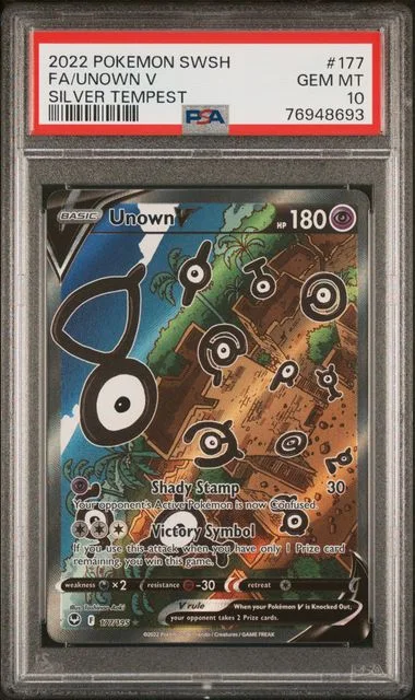 2022 Pokemon Sword & Shield Silver Tempest Full Art/Unown V #177 card image