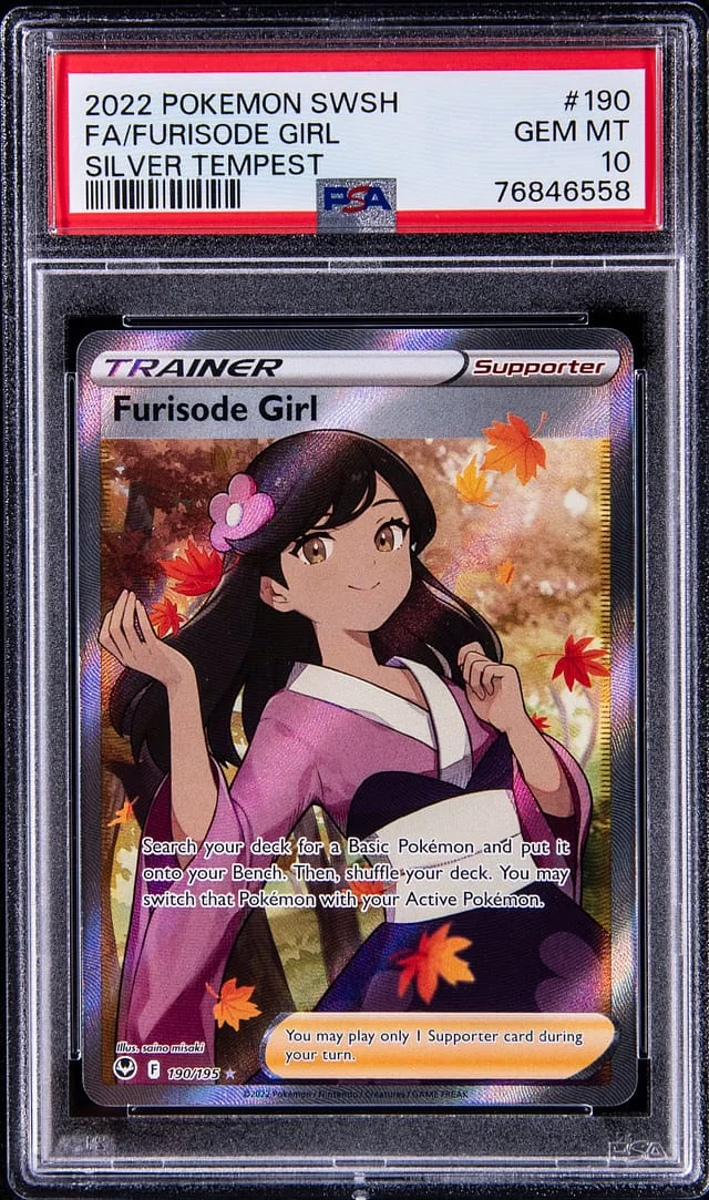 2022 Pokemon Sword & Shield Silver Tempest Furisode Girl #190 card image