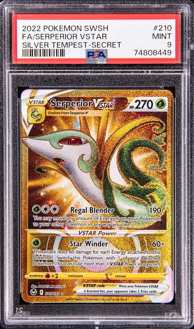 2022 Pokemon Sword & Shield Silver Tempest Holographic Serperior #210 card image
