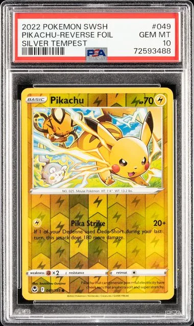 2022 Pokemon Sword & Shield Silver Tempest Pikachu-Reverse #049 card image
