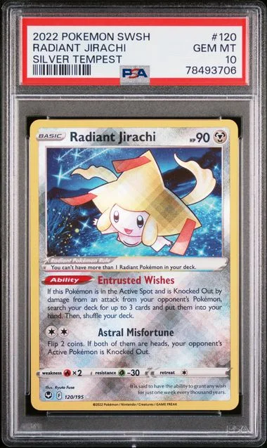 2022 Pokemon Sword & Shield Silver Tempest Radiant Jirachi #120 card image