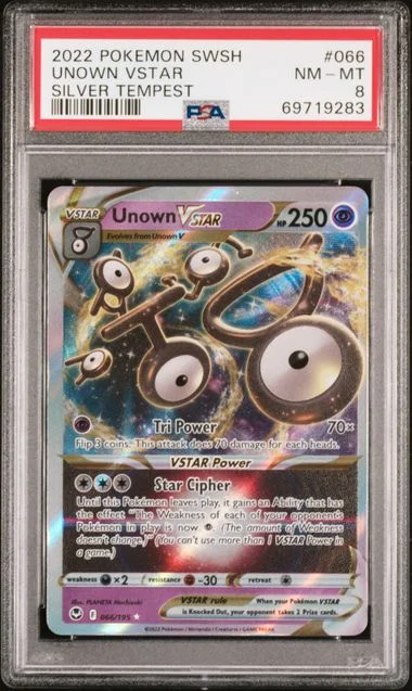 2022 Pokemon Sword & Shield Silver Tempest Rare Holofoil Unown VSTAR #66 card image