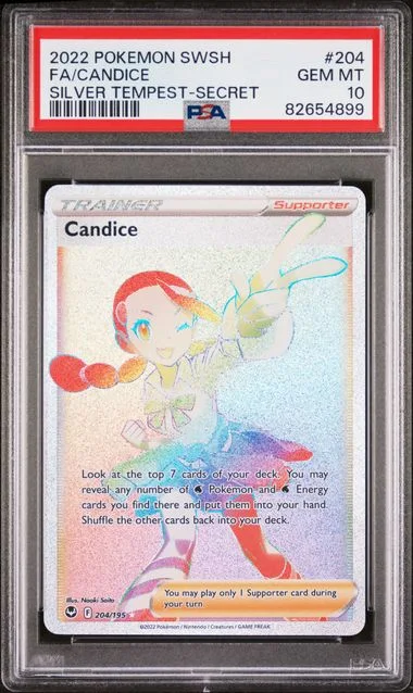 2022 Pokemon Sword & Shield Silver Tempest Secret Full Art/Candice #204 card image