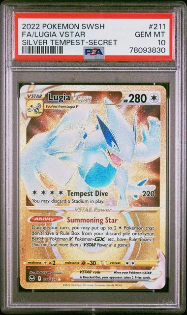 2022 Pokemon Sword & Shield Silver Tempest Secret Full Art/Lugia Vstar #211 card image