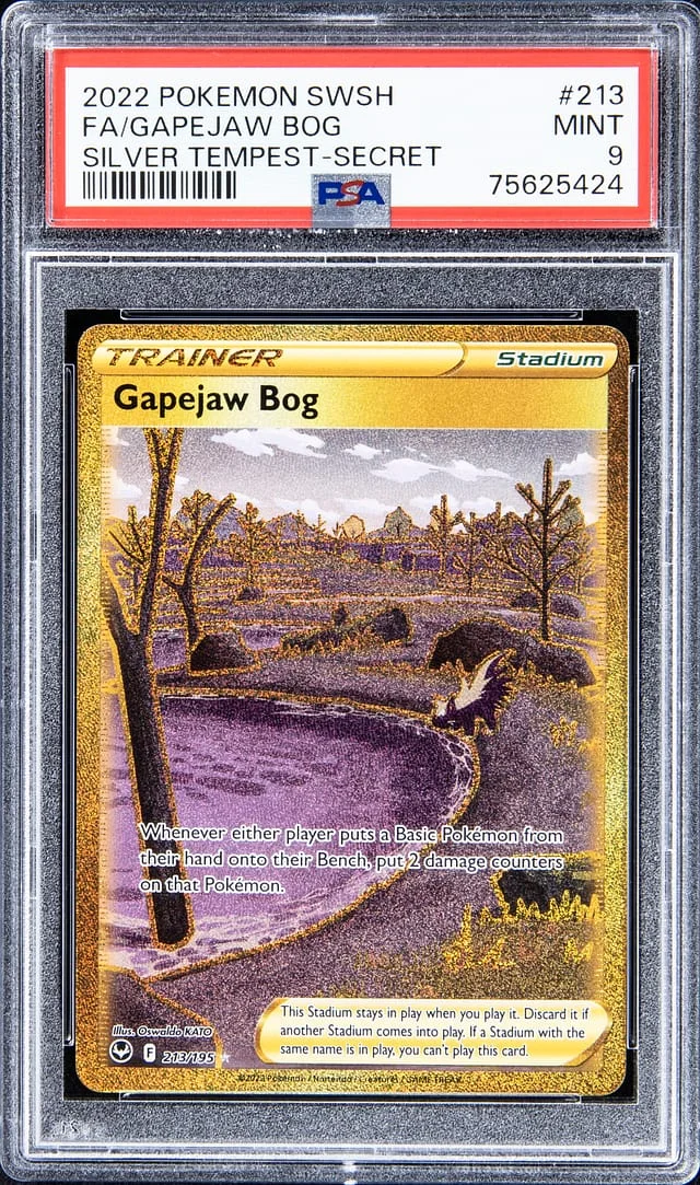 2022 Pokemon Sword & Shield Silver Tempest Secret Rare Full Art Gapejaw Bog #213 card image