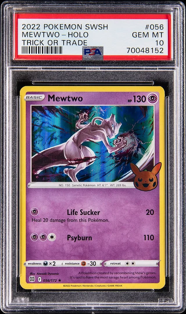 2022 Pokemon Sword & Shield Trick or Trade Holo Mewtwo #056 card image