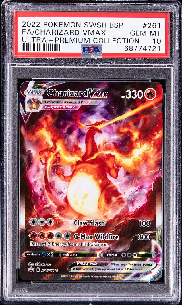 2022 Pokemon Sword/Shield Premium Collection Full Art Charizard VMAX #261 card image