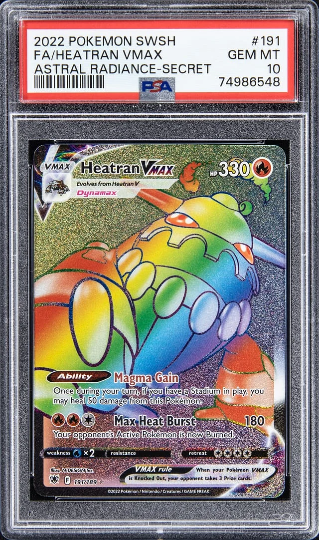 2022 Pokemon SWSH Astral Radiance Full Art Secret Rare Holofoil Heatran VMAX #179 card image