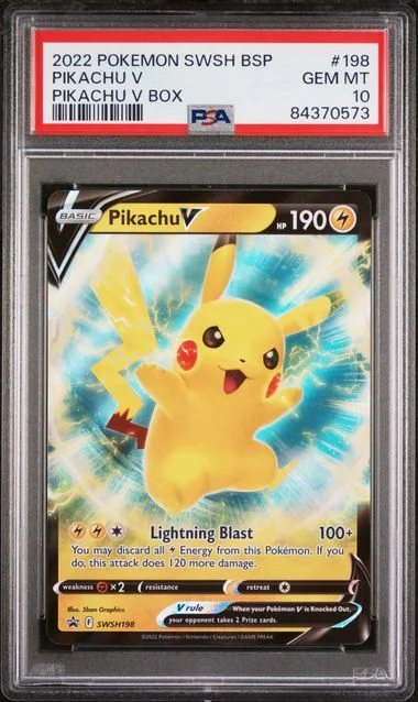 2022 Pokemon Swsh Black Star Promo Pikachu V Box Pikachu V #198 card image