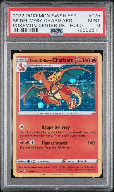 2022 Pokemon Swsh Black Star Promo Pokemon Center United Kingdom Special Delivery Charizard-Holo #075 card image