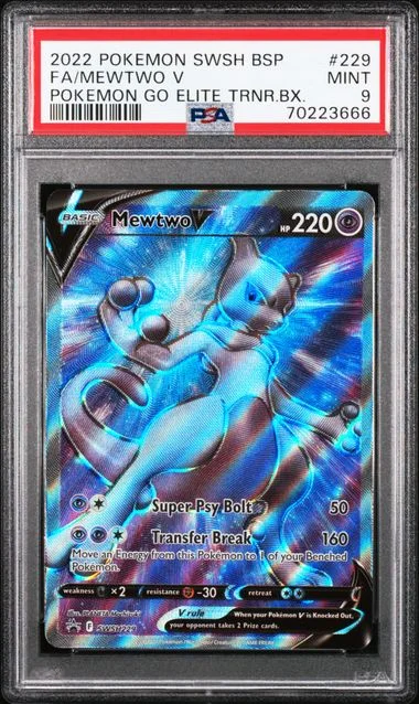 2022 Pokemon Swsh Black Star Promo Pokemon Go Elite Trainer Box Full Art/Mewtwo V #229 card image
