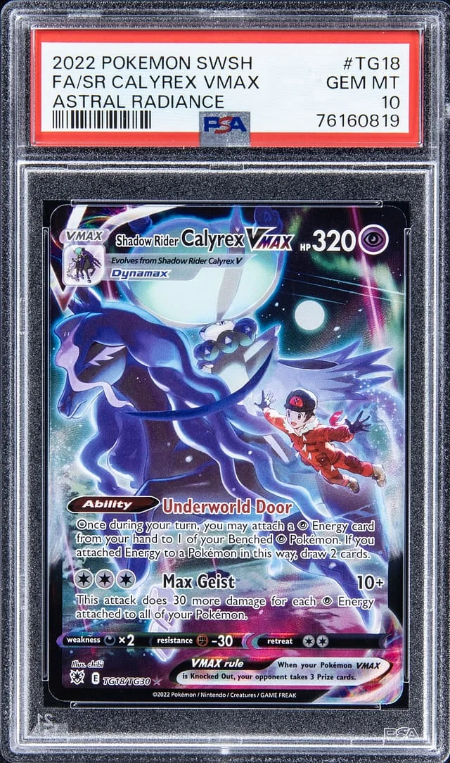 2022 Pokemon Swsh Full Art Astral Radiance Shadow Rider Calyrex VMAX #TG18 card image