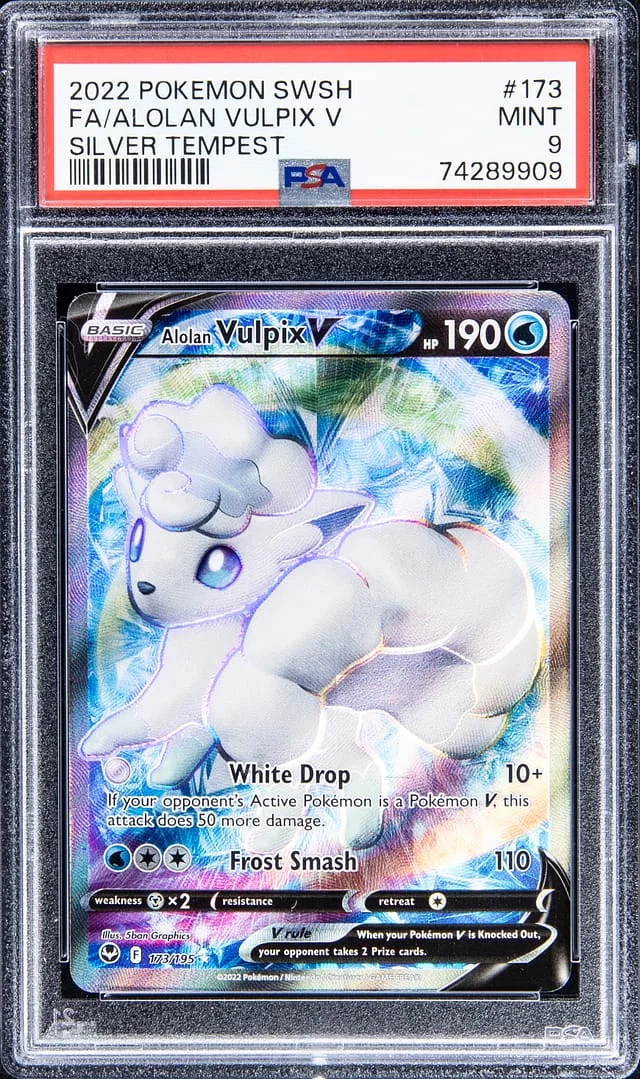 2022 Pokemon Swsh Full Art Silver Tempest Alolan Vulpix V #173 card image