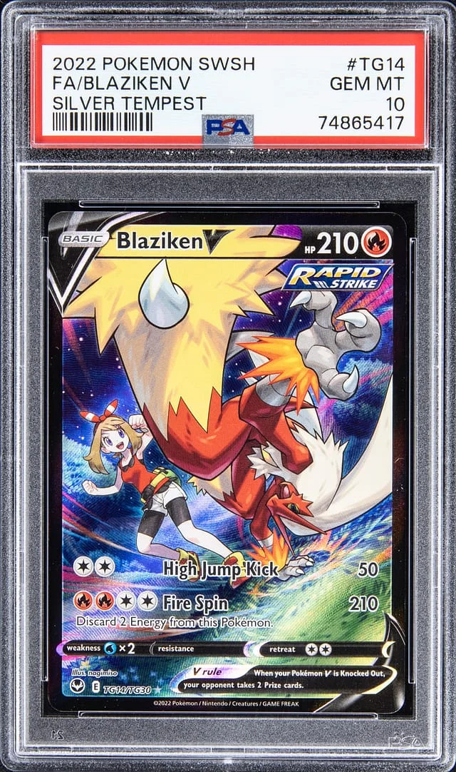 2022 Pokemon Swsh Full Art Silver Tempest Blaziken V #TG14 card image