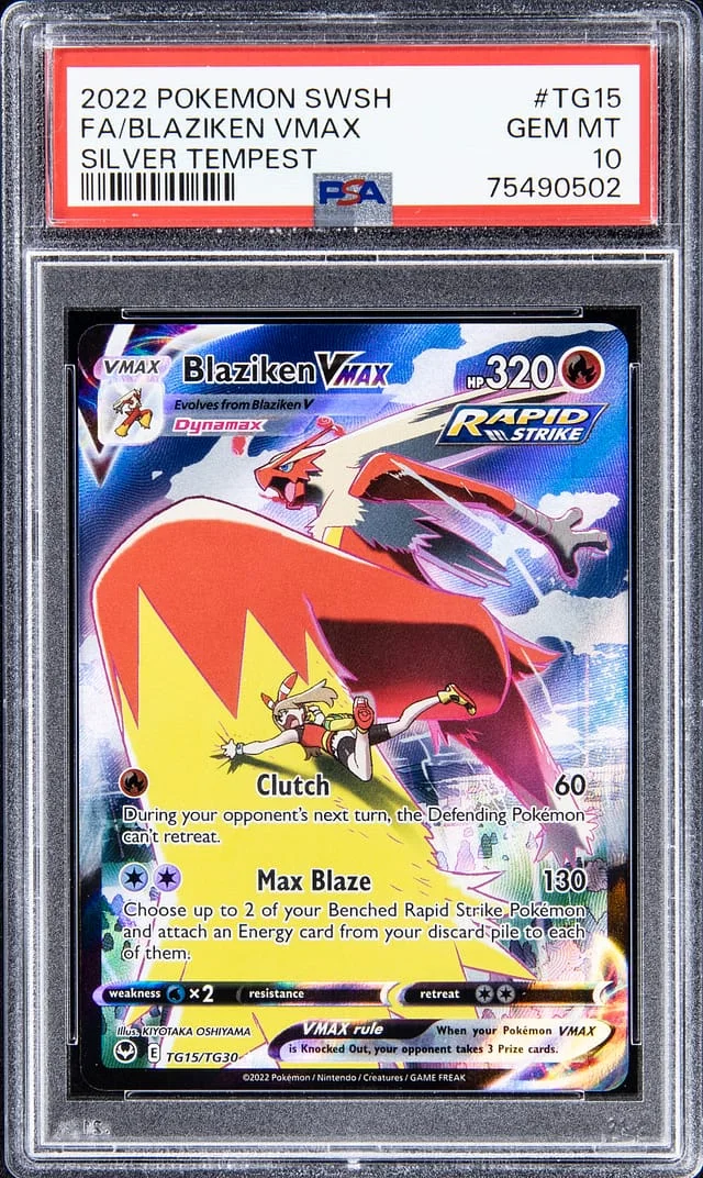 2022 Pokemon Swsh Full Art Silver Tempest Blaziken VMAX #TG15 card image