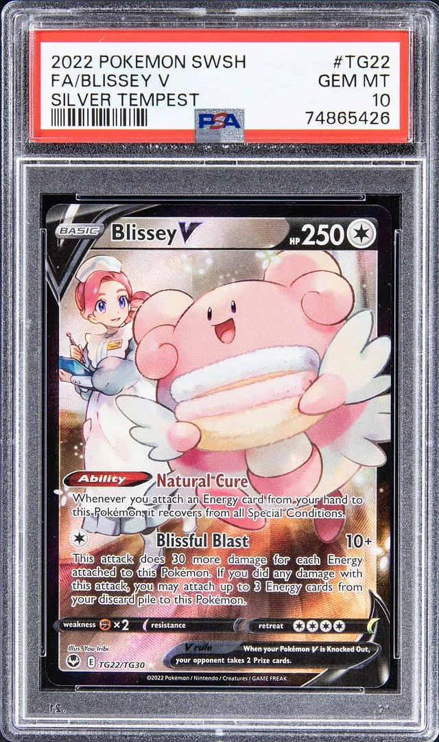 2022 Pokemon Swsh Full Art Silver Tempest Blissey V #TG22 card image
