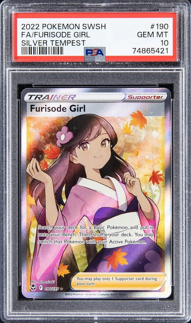 2022 Pokemon Swsh Full Art Silver Tempest Furisode Girl #190 card image