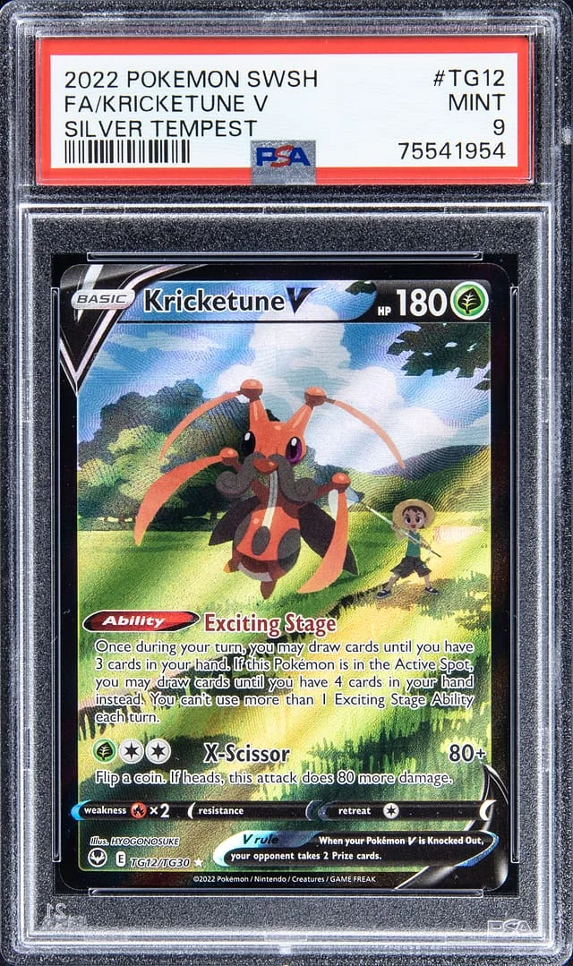 2022 Pokemon Swsh Full Art Silver Tempest Kricketune V #TG12 card image