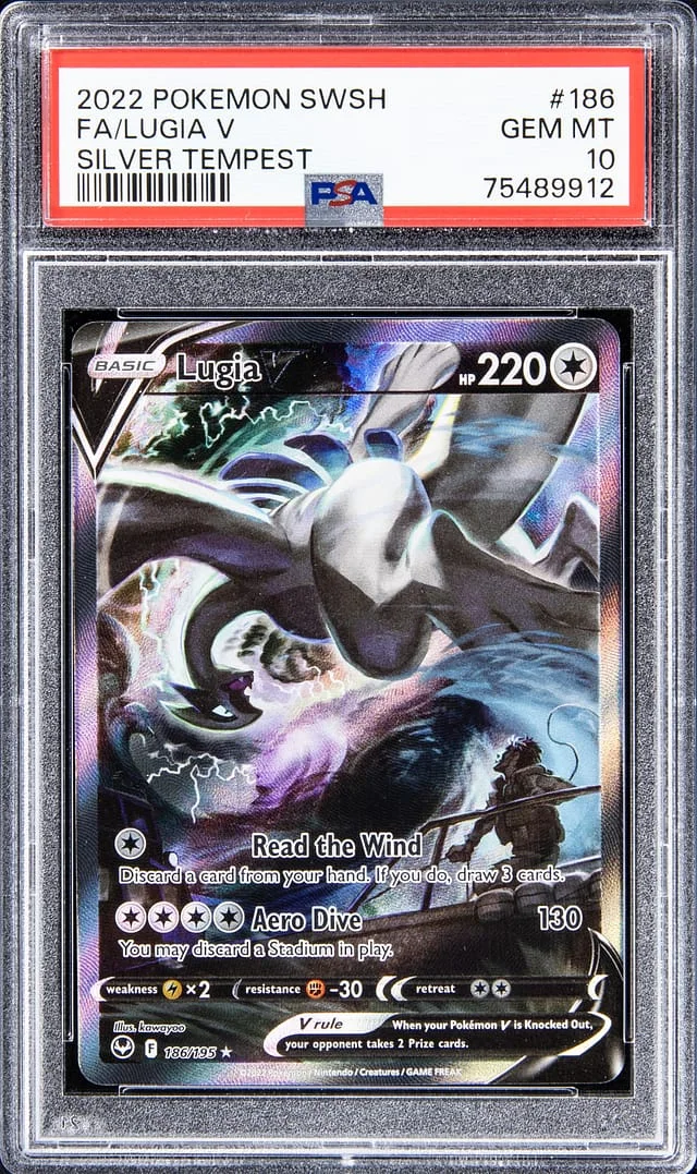 2022 Pokemon Swsh Full Art Silver Tempest Lugia V #186 card image