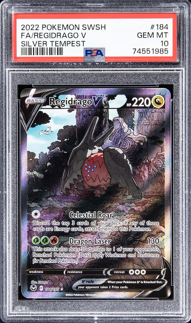 2022 Pokemon Swsh Full Art Silver Tempest Regidrago V #184 card image