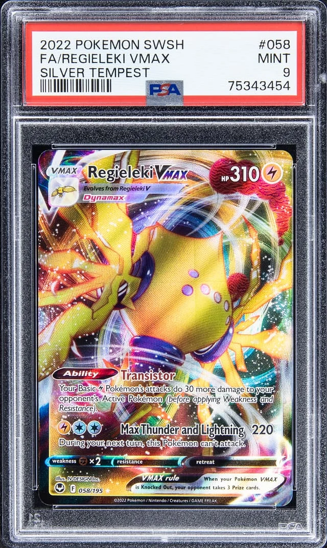 2022 Pokemon Swsh Full Art Silver Tempest Regieleki VMAX #058 card image