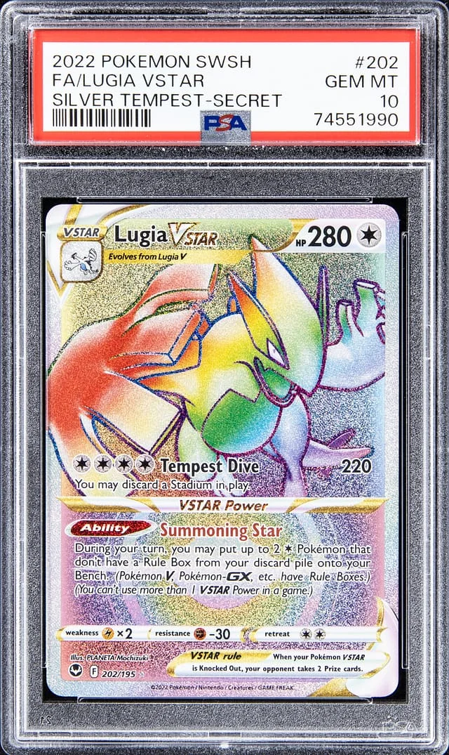2022 Pokemon Swsh Full Art Silver Tempest - Secret Lugia VSTAR #202 card image