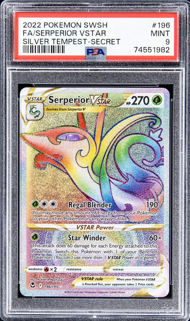 2022 Pokemon Swsh Full Art Silver Tempest - Secret Serperior VSTAR #196 card image