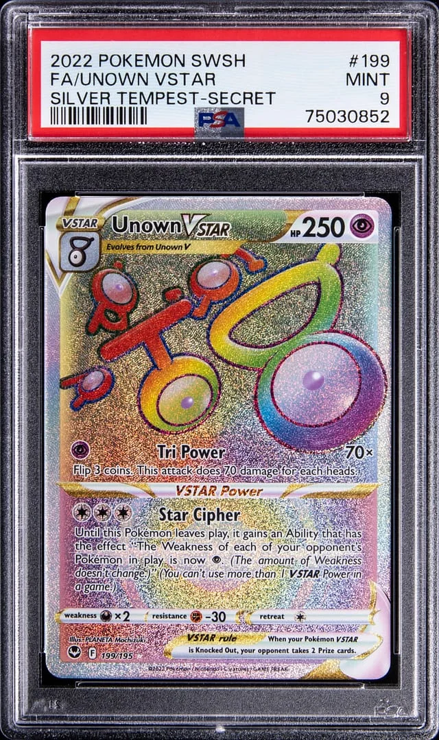 2022 Pokemon Swsh Full Art Silver Tempest - Secret Unown VSTAR #199 card image