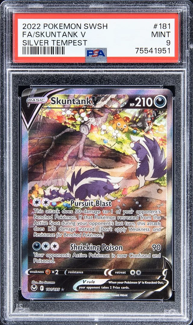 2022 Pokemon Swsh Full Art Silver Tempest Skuntank V #181 card image