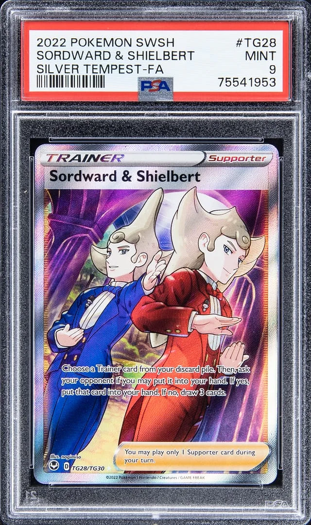 2022 Pokemon Swsh Full Art Silver Tempest Sordward & Shielbert #TG28 card image