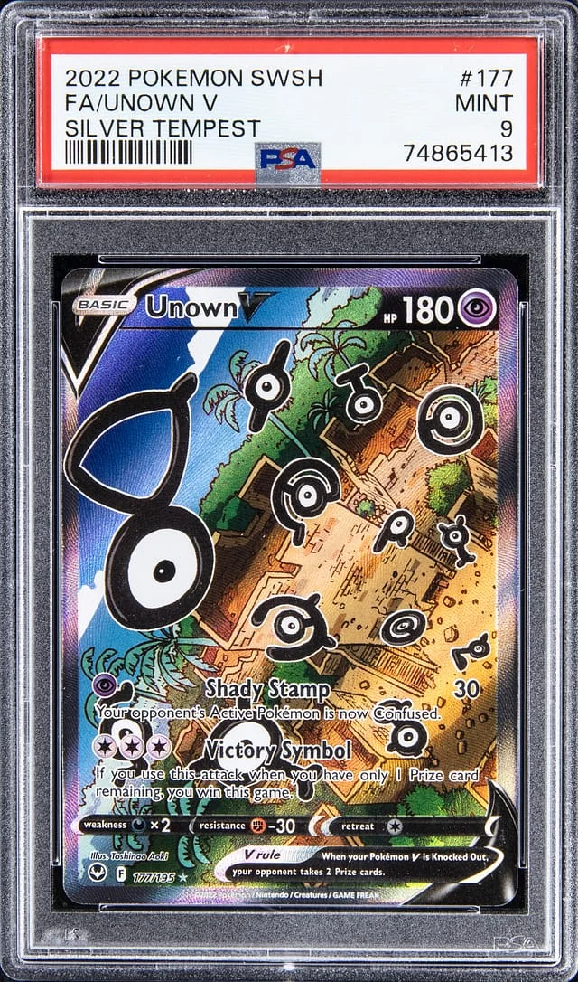2022 Pokemon Swsh Full Art Silver Tempest Unown V #177 card image