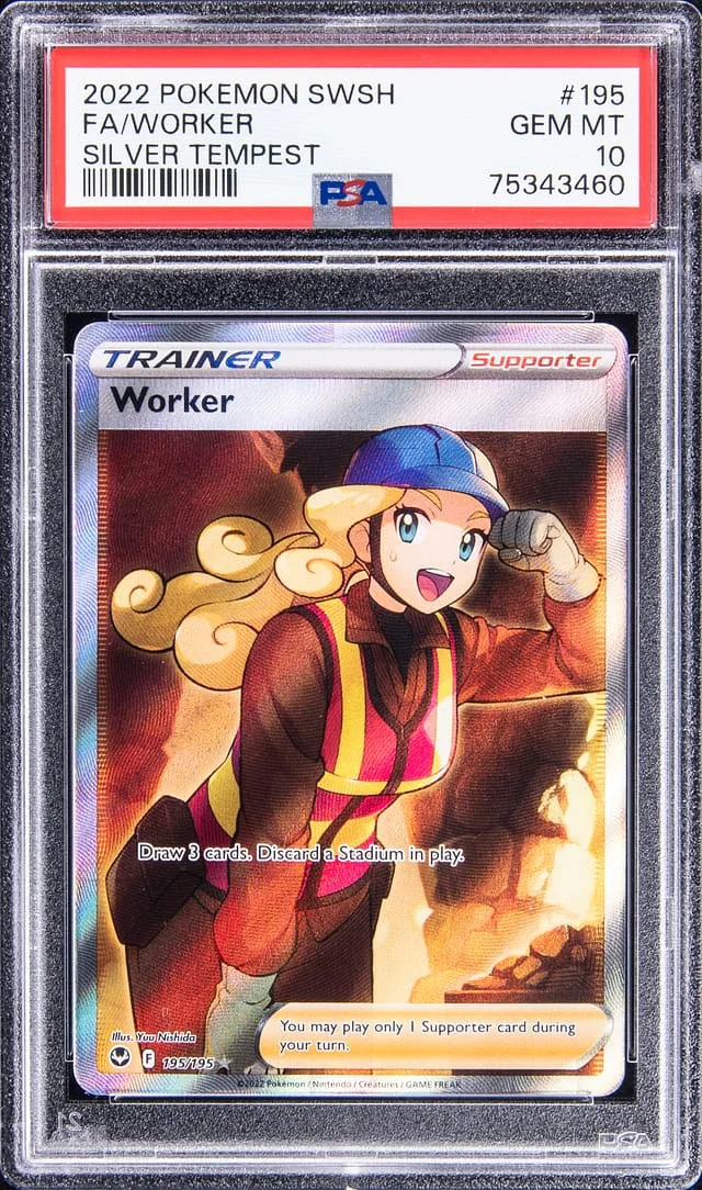 2022 Pokemon Swsh Full Art Silver Tempest Worker #195 card image