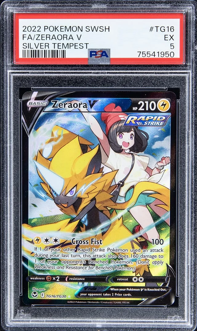 2022 Pokemon Swsh Full Art Silver Tempest Zeraora V #TG16 card image
