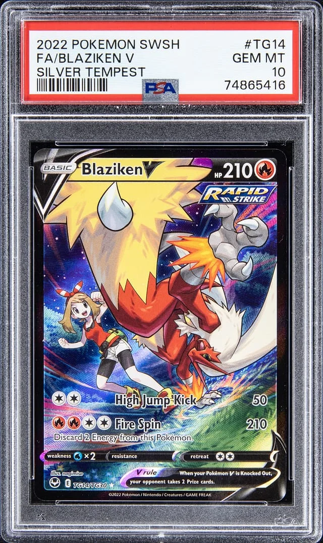 2022 Pokemon Swsh Silver Tempest Full Art Blaziken V #TG14 card image