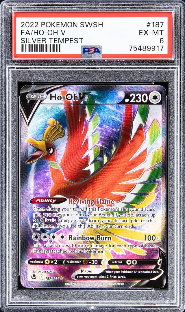 2022 Pokemon Swsh Silver Tempest Full Art Ho-Oh V #187 card image