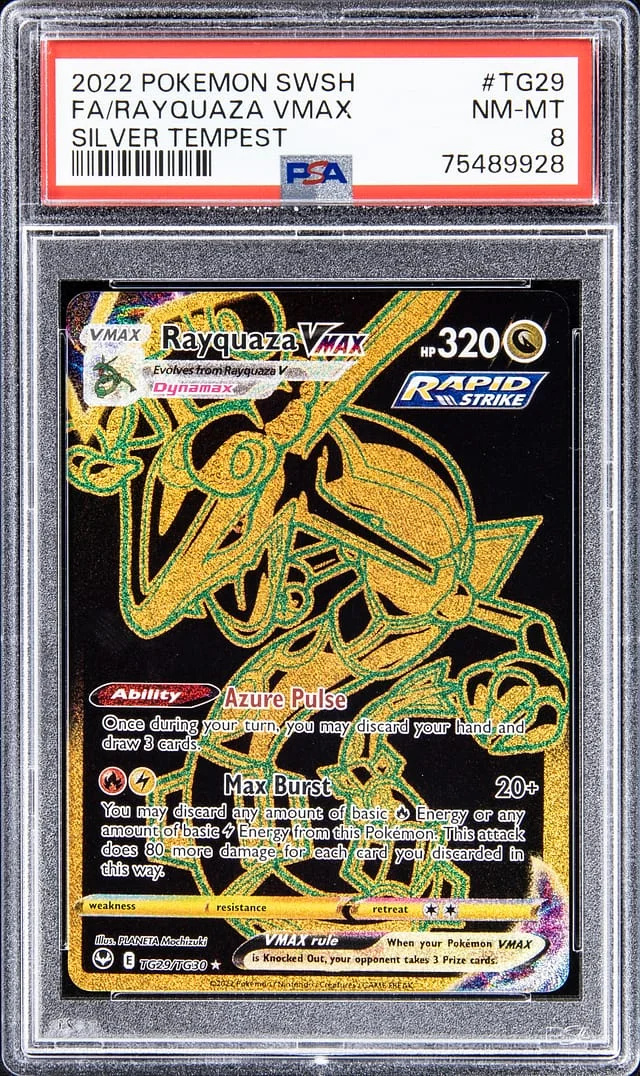 2022 Pokemon Swsh Silver Tempest Full Art Rayquaza VMAX #TG28 card image