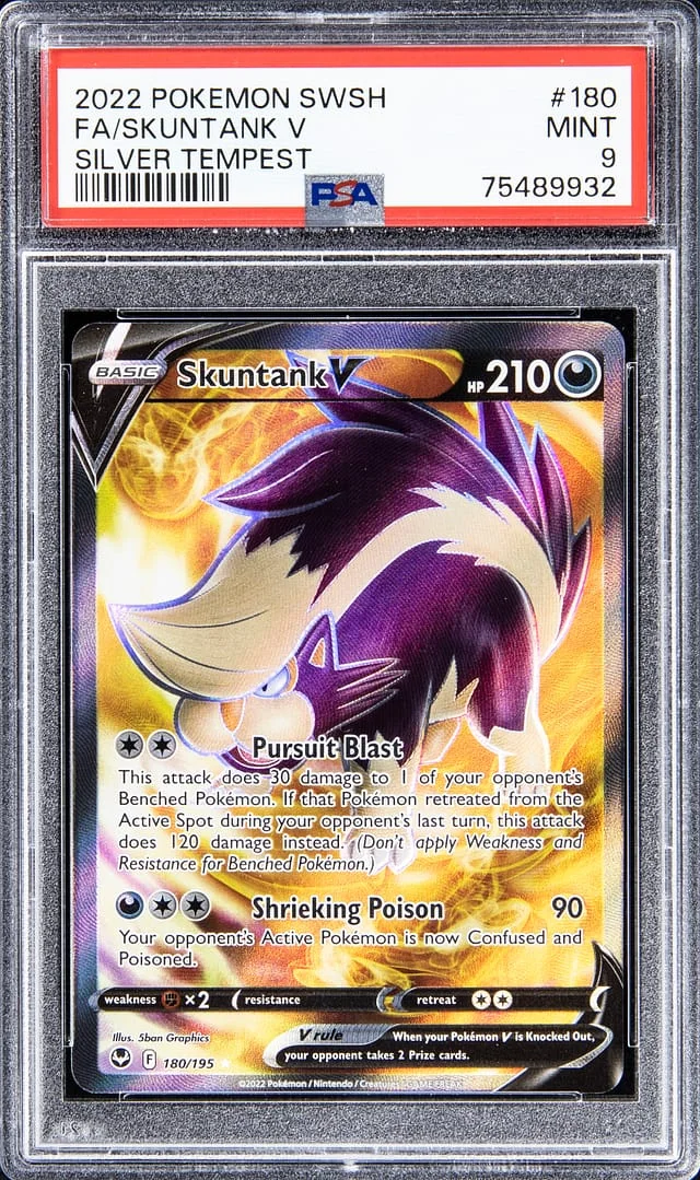 2022 Pokemon Swsh Silver Tempest Full Art Skuntank V #180 card image