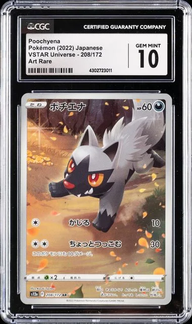 2022 Pokemon Vstar Universe Art Rare Poochyena #208 card image