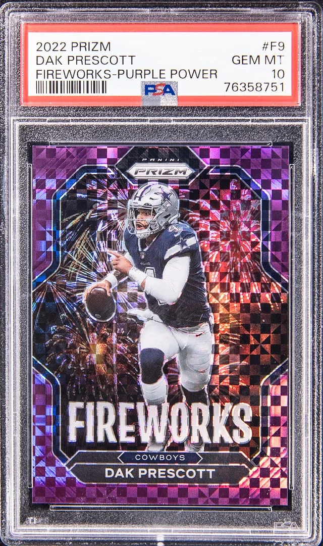 2022 Prizm Dak Prescott Fireworks Purple Power #F-9 card image