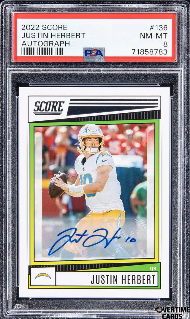 2022 Score Justin Herbert Autograph #136 card image