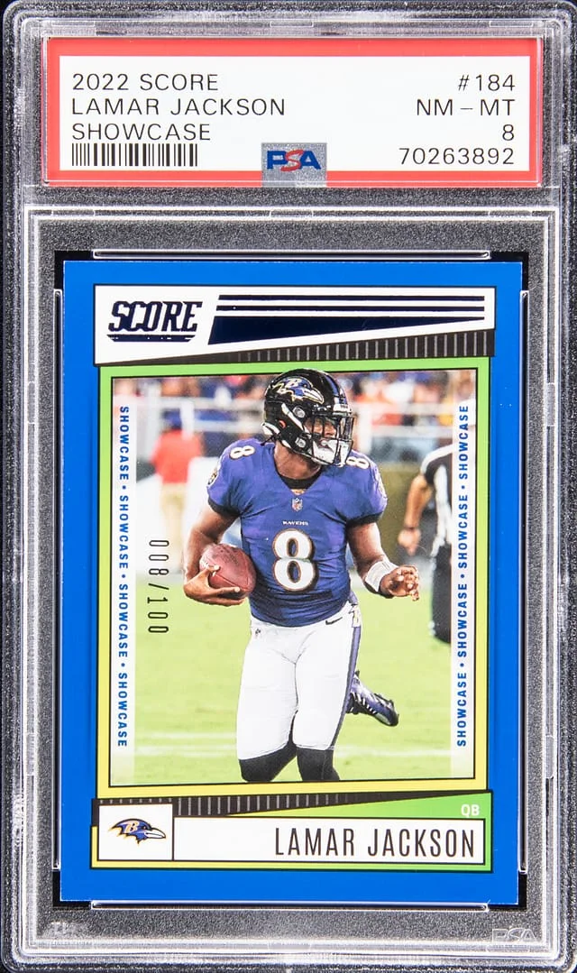 2022 Score Lamar Jackson Showcase #184 card image