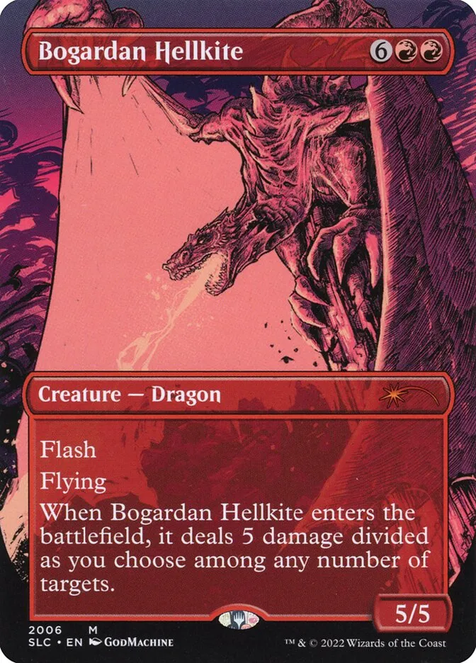 2022 Secret Lair 30th Anniversary Countdown Kit Bogardan Hellkite mythic #2006 unlisted card image