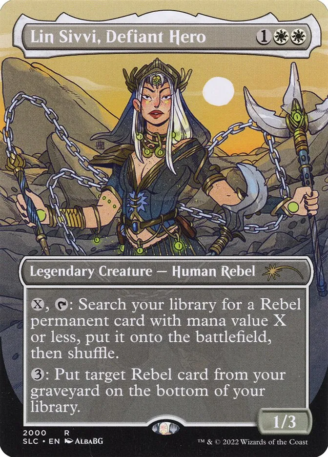 2022 Secret Lair 30th Anniversary Countdown Kit Lin Sivvi, Defiant Hero rare #2000 unlisted card image
