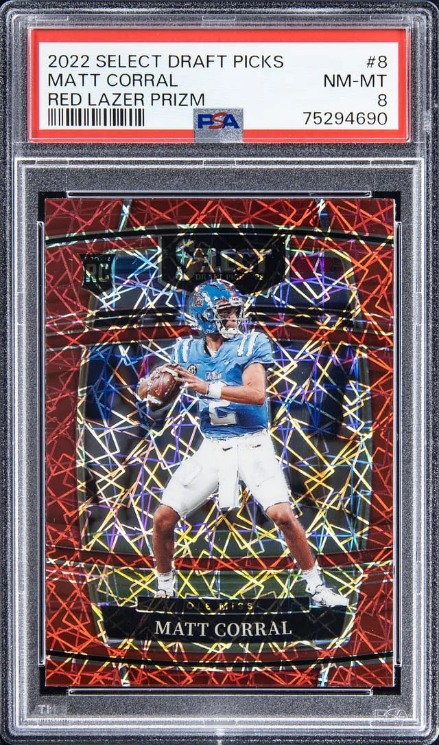 2022 Select Matt Corral Draft Picks Red Lazer Prizm #8 card image