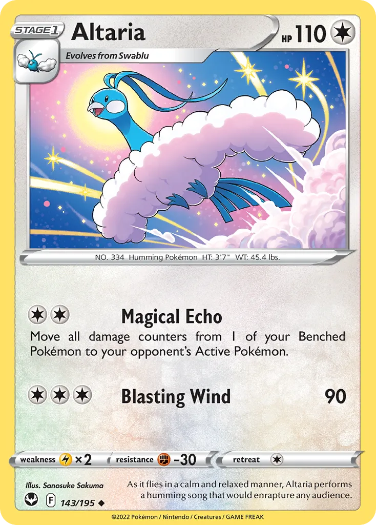 2022 Silver Tempest Altaria #143/195 Uncommon card image